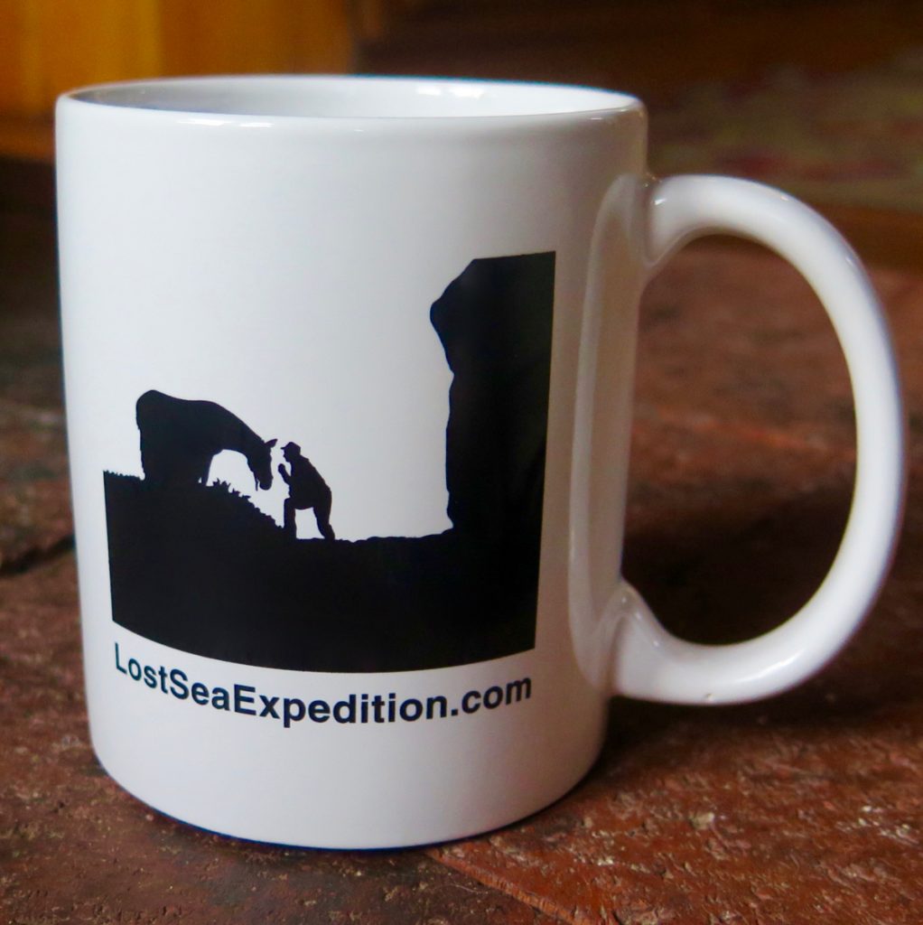 The Lost Sea Expedition coffee mug. We are currently raising funds to bring the Lost Sea Expedition TV series to Public Television. This coffee mug is one of donation premiums.