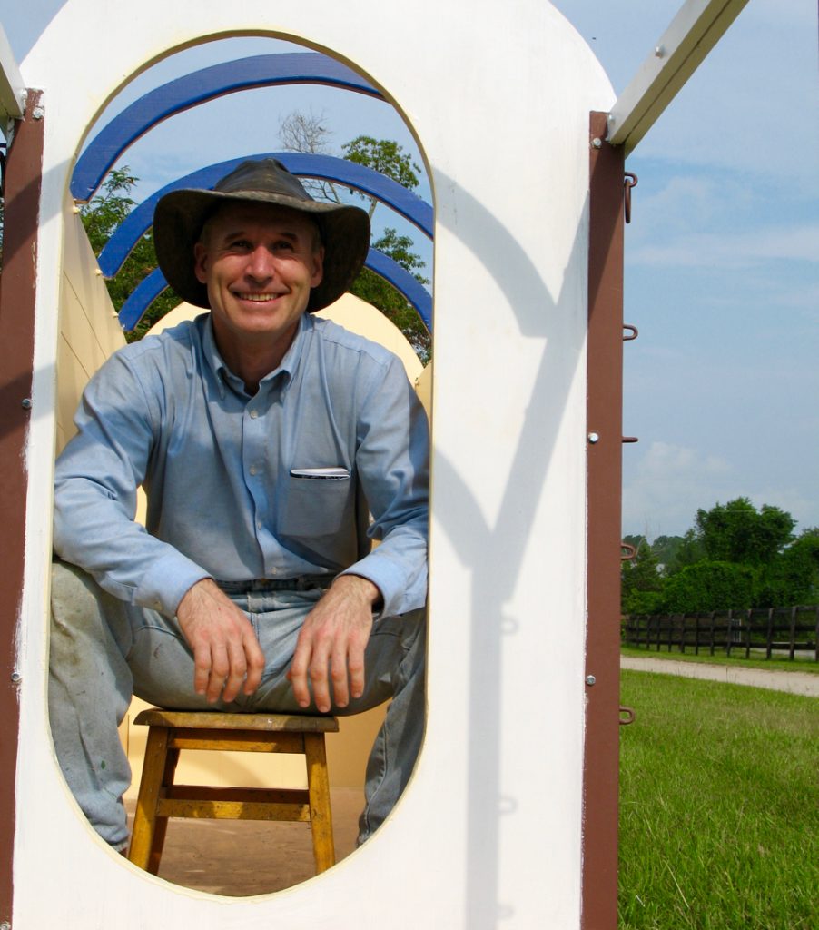 Me sitting in the wagon as I'm building it at my friend Mel Wyatt's farm in Southern Pines, North Carolina.