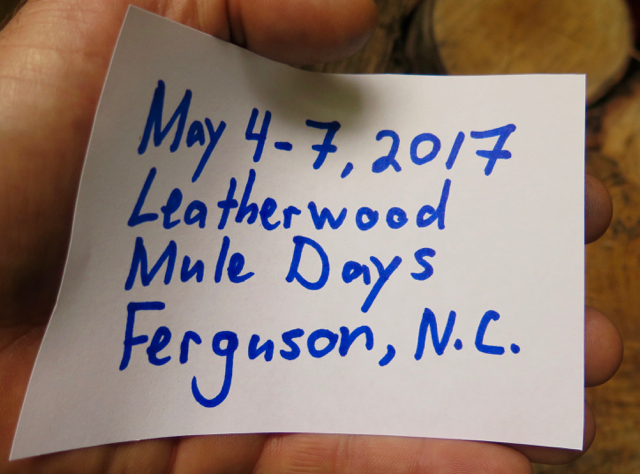 Your invitation to Leatherwood Mule Days 2017