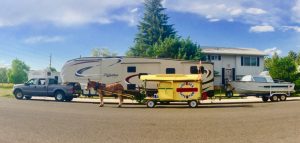 Mule Polly and an RV.